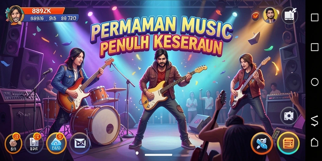 Tampilan gameplay seru di 889ZK dengan musik yang mengagumkan.