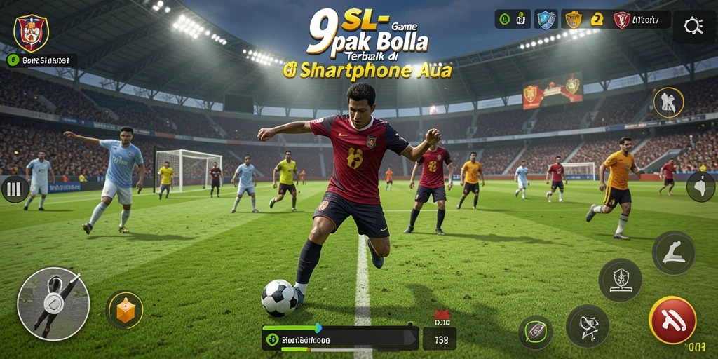 Gameplay mendebarkan dengan aksi sepak bola yang intens di 9SL.