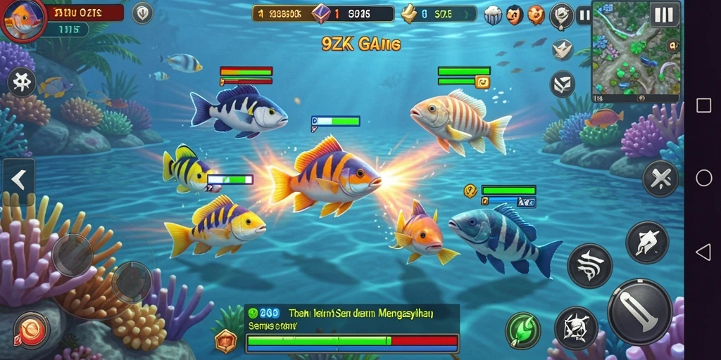 Tampilan gameplay seru dari game Tembak Ikan 9ZK.