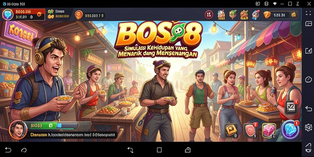 Gambar dari gameplay BOS88 yang menampilkan interaksi karakter dan simulasi kehidupan.