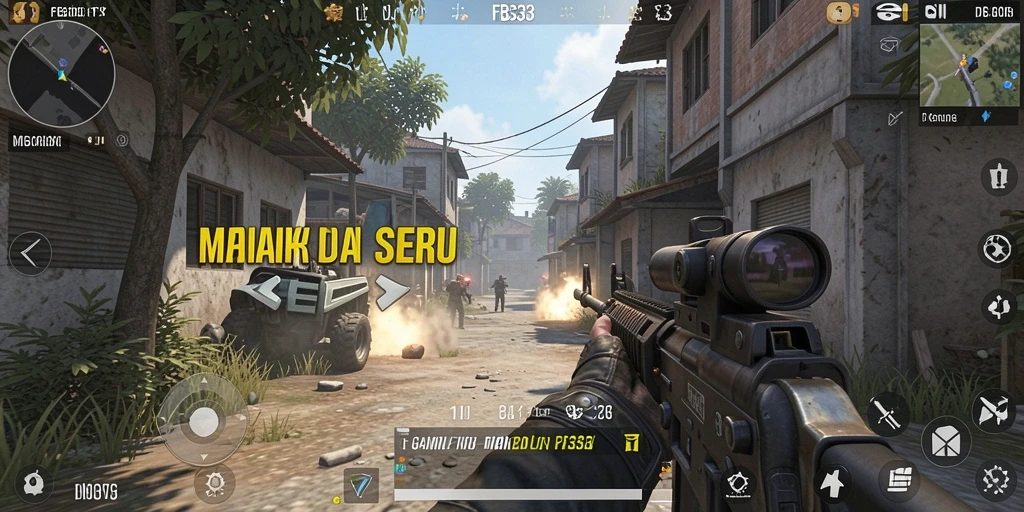 Tangkapan layar FB333 menampilkan aksi tembak-menembak yang intens.