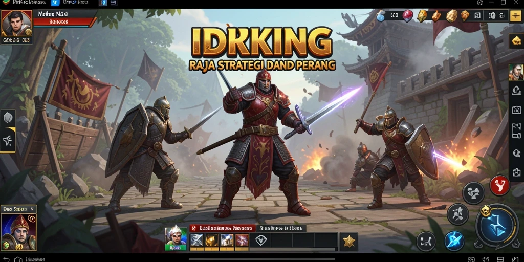 Screenshot gameplay <strong>IDRKING</strong> yang menunjukkan pertempuran epik dan strategi.