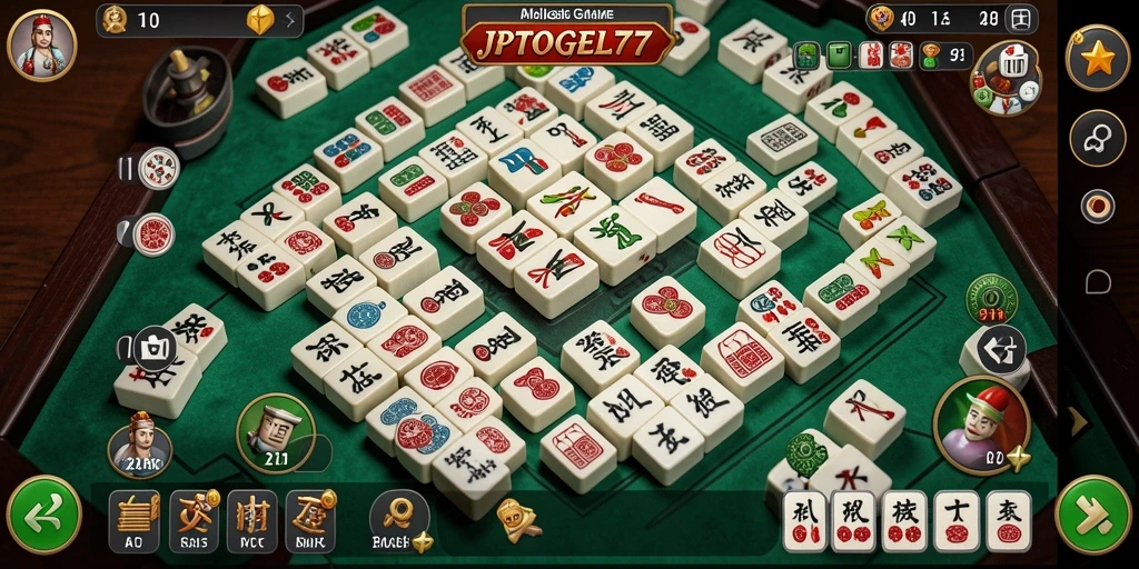 Screenshot gameplay JPTOGEL77 yang menunjukkan tantangan Mahjong.