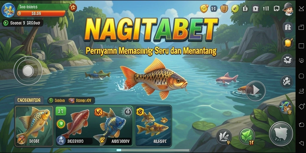 Screenshot gameplay NAGITABET menunjukkan keseruan memancing.