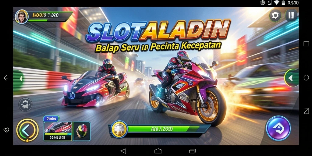 Gameplay menegangkan dari permainan balap SLOTALADIN.